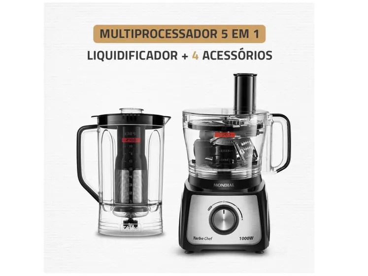 Multiprocessador de Alimentos Mondial Preto